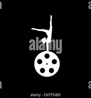 girl feminine dance ballet movie film logo design icon vector illustration Stock Vector