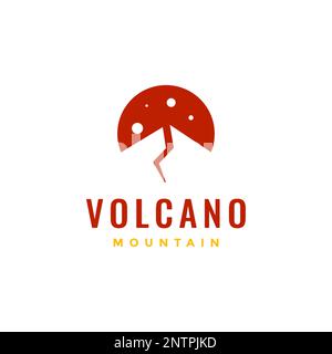 mountain volcano eruption danger minimal logo design vector icon illustration Stock Vector