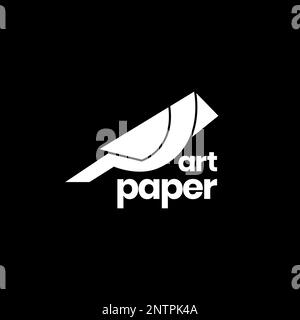 bird cardinal paper craft style minimal logo design vector icon illustration Stock Vector