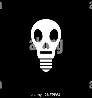 scare ideas bulb lamp lighting skull cranium logo design icon vector illustration Stock Vector