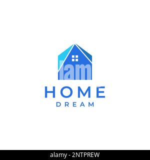 minimalist home dream colorful roof exterior modern logo design vector icon illustration Stock Vector