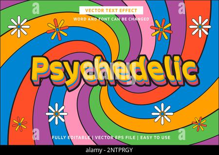Psychedelic vector text effect fully editable Stock Vector