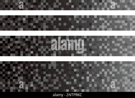 Vector Monochrome Pixel Texture Illustration Set. Computer And Digital Technology Background. Stock Vector