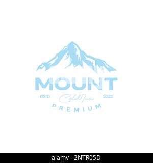 mount ice berg cold nature vintage logo design vector Stock Vector