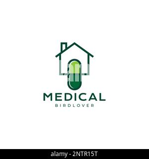 bird cage clinic health care pets modern logo design vector icon illustration Stock Vector