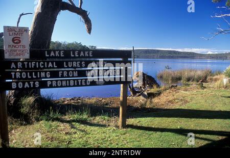 Australia, Tasmania, Lake Leake, one of the best fly fishing lakes in Tasmania. Stock Photo