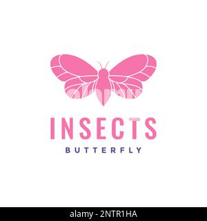 animal insect geometric butterfly wings beauty modern logo design vector Stock Vector