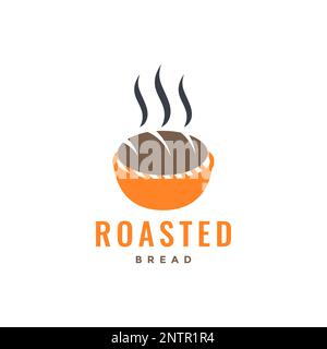 iron roaster beef bread camp holidays minimal colorful logo design vector Stock Vector
