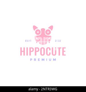 face hippo cute animal water fat logo design vector icon illustration Stock Vector