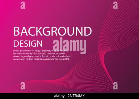 Pink abstract vector minimal background. Dynamic wavy line. Stock Vector