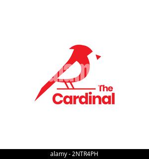 exotic bird little red cardinal simple isolated modern logo design vector icon Stock Vector