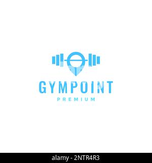 Fitness gps map pin pointer Gym logo design template, design for