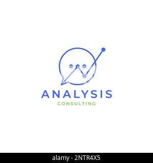analysis traffic chat consulting talk marketing minimal logo design vector icon illustration Stock Vector
