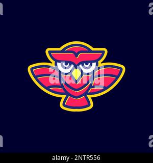mascot owlet flying modern colorful sticker logo design vector icon illustration Stock Vector