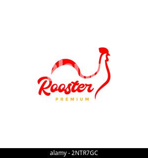 rooster chicken poultry modern shape logo design vector icon illustration Stock Vector