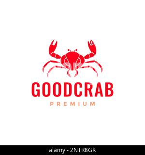 animal creature ocean sea crab seafood food cooking clean modern logo design vector Stock Vector