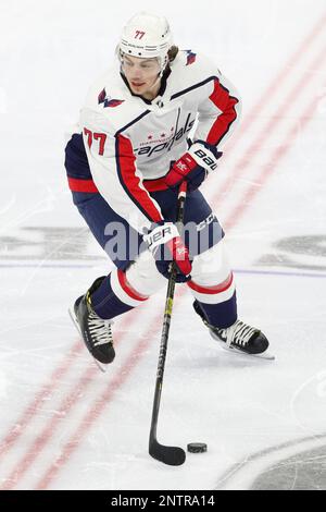 March 14, 2019: Washington Capitals right wing Tom Wilson (43) reacts to  getting hit as the trainer looks at him during the NHL game between the  Washington Capitals and Philadelphia Flyers at