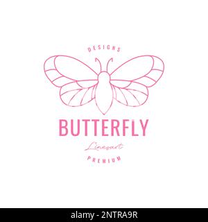 animal insect geometric butterfly wings beauty modern line logo design vector Stock Vector