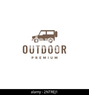 outdoor car sport nature adventure minimal logo design vector icon illustration Stock Vector