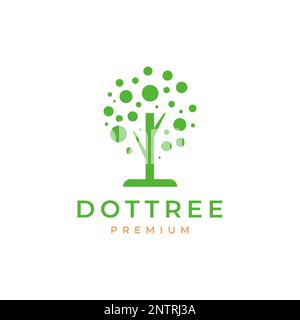 dots tree plant green minimalist modern logo design vector icon illustration Stock Vector