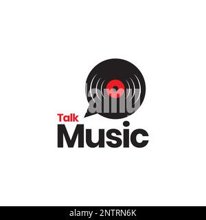 music disk talk consult recorder modern logo design icon vector illustration Stock Vector