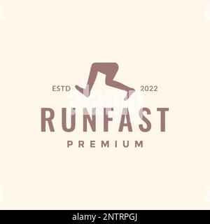 letter R for run foot fast health sport logo design vector icon illustration Stock Vector