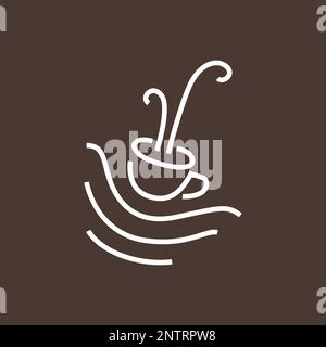 drink cup coffee relax day beach water minimalist line modern logo design vector Stock Vector