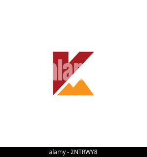 K Mountain Logo Design. Mountain Icon Stock Vector