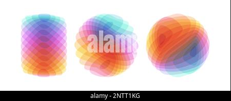 Set of various overlapping elements. Abstract geometric design. Vector illustration for banners, placards, posters or flyers. Stock Vector