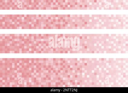 Vector Pink Pixel Texture Illustration Set. Computer And Digital Technology Background. Stock Vector