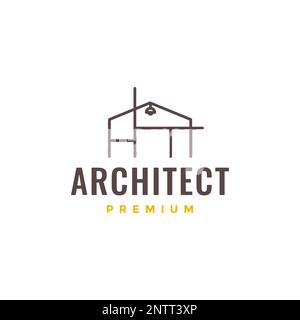 minimalist future architecture structure home line logo design vector icon Stock Vector