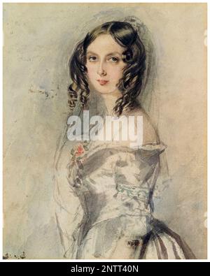 Ada Lovelace (1815-1852), English Mathematician, portrait painting in watercolour by Alfred Edward Chalon, circa 1835 Stock Photo