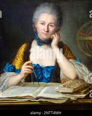 Émilie du Châtelet (1706-1749), French natural philosopher and mathematician, portrait painting in oil on canvas by Maurice Quentin de La Tour, before 1749 Stock Photo