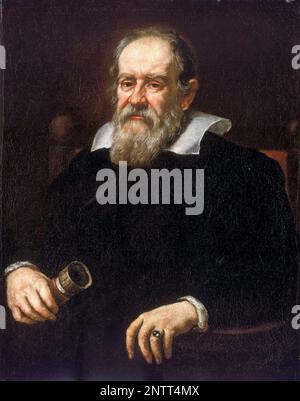 Galileo (1564-1642) (Galileo Galilei), Italian astronomer, physicist and engineer, portrait painting in oil on canvas by Justus Sustermans, 1636-1640 Stock Photo