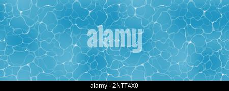 Vector Seamless Rippled Swimming Pool Abstract Background Illustration. Horizontally And Vertically Repeatable. Stock Vector