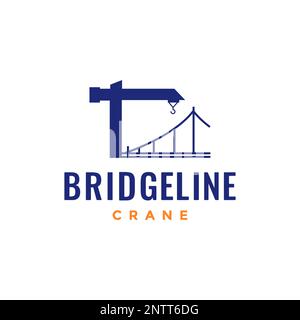 weight equipment crane building construction bridge architecture structure logo design vector icon Stock Vector