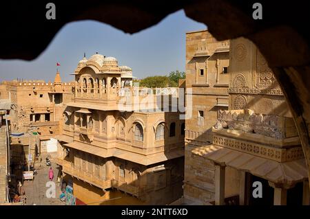 Street scene inside the Fort,Jaisalmer, Rajasthan, India Stock Photo