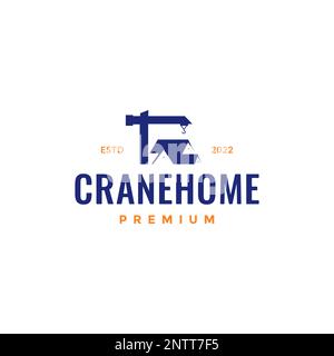 weight equipment crane construction building home roof estate logo design vector icon Stock Vector