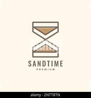watch time clock sand ancient geometric line minimal logo design vector Stock Vector