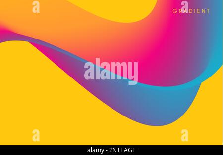 3D abstract wavy background with modern gradient colors. Motion sound wave. Vector illustration for banner, flyer, brochure, booklet, presentation or Stock Vector