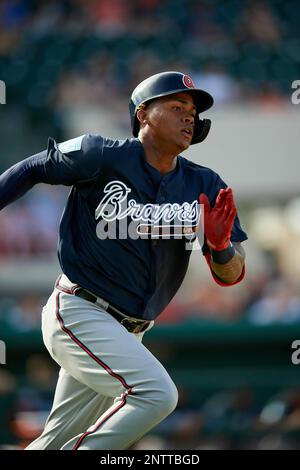 Atlanta Braves center fielder Cristian Pache catches a fly ball