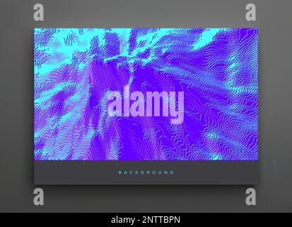 3D background formed from futuristic blocks. Texture. Macrostructural design for flyer, poster, cover or brochure. Voxel art. 3D vector illustration. Stock Vector