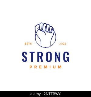 anatomy body human hand strong clench line minimal logo design vector Stock Vector