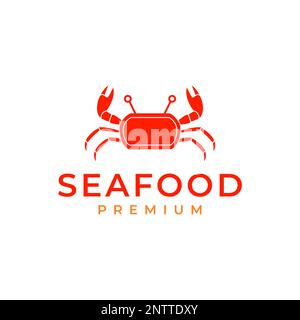delicious taste crabs seafood cooking food modern simple logo design vector Stock Vector