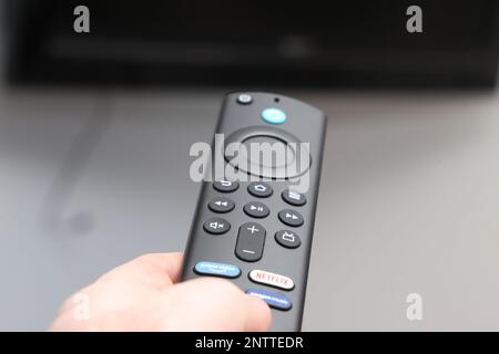Amazon Fire TV Stick - 27.2.2023  Picture by Antony Thompson - Thousand Word Media, NO SALES, NO SYNDICATION. Contact for more information mob: 077755 Stock Photo