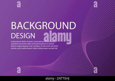 Purple abstract vector minimal background. Dynamic wavy line. Stock Vector