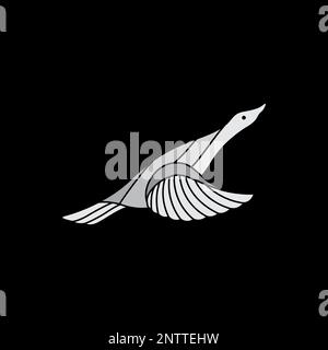 flying goose swan colorful white modern flat logo design vector Stock Vector
