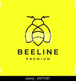 bumblebee insect honey bee animal modern minimal line logo design vector Stock Vector