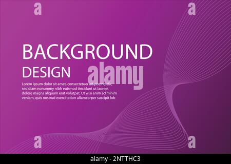 Purple abstract vector minimal background. Dynamic wavy line. Stock Vector