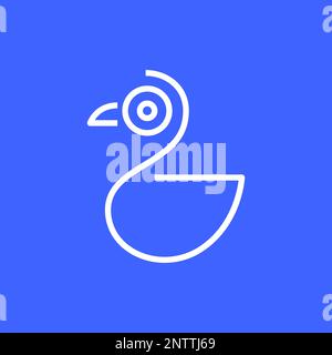 geometric animal poultry duck modern simple geometric logo design vector Stock Vector